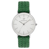 Silver White Green Diamond Uhr