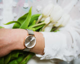 Rosègold Silver Diamond Uhr