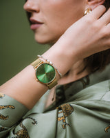 Gold Green Diamond Uhr