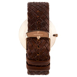 Black Roségold Leather Diamond Uhr