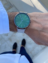 Silver Green Diamond Uhr