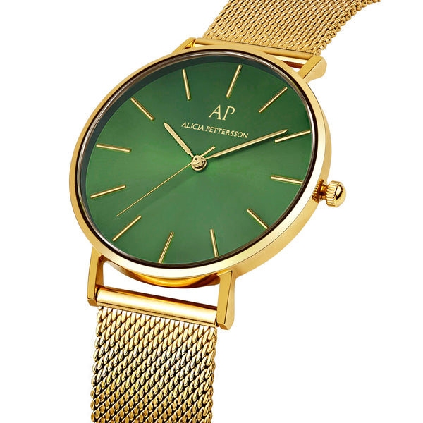 Gold Green Diamond Uhr