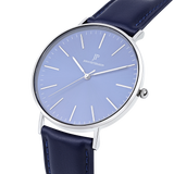 John Pettersson Silver Blue Leather Herren Armbanduhr - Unsere Herren Uhr ist das richtige Accessoire für besondere Momente im Alltag.